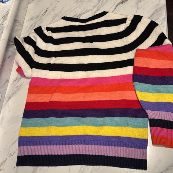 Gap Crazy Stripe Puff-Sleeve Sweater - Wool Blend - Picture 2 of 3